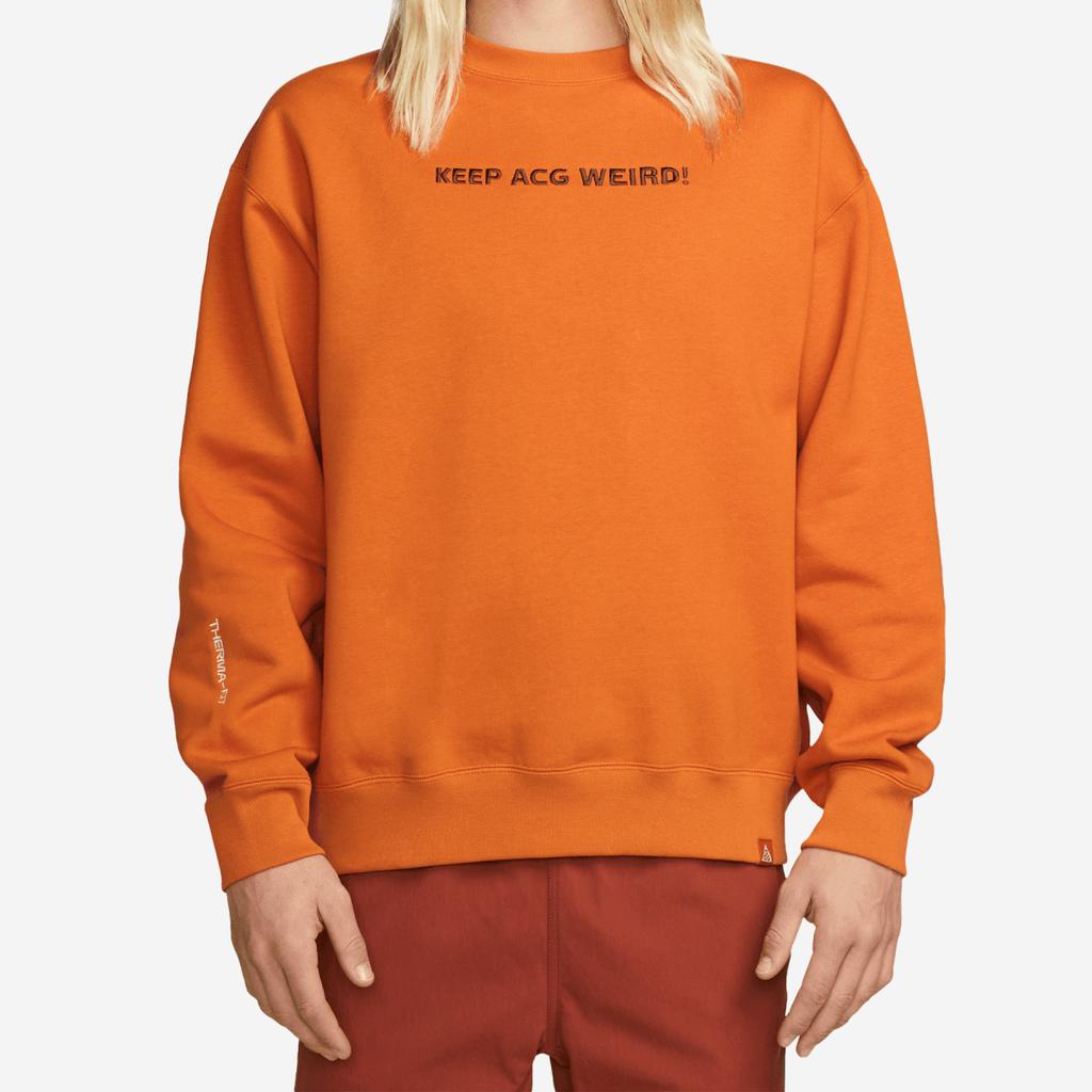 Nike ACG Therma-FIT Letter Embroidery Loose Sports Hoodie Unisex Hoodies Orange FD9849-893