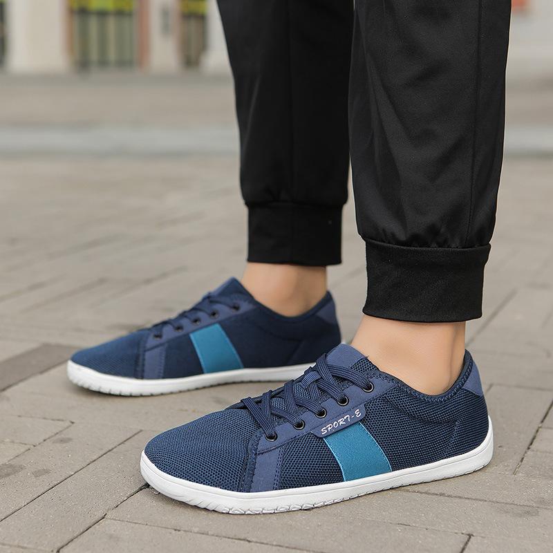 

Обувь широкой колодки босиком легкая беговая дышащая спортивная обувь мужская и женская для улицы повседневная для пар тренировочная 47 синий