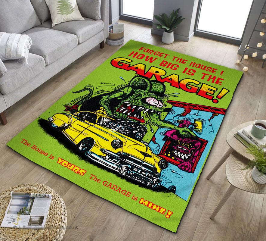 Personalizovaný koberec Rat Fink do obývačky Spálňa Rat's Hole Old School Culture Mat Darčeky pre otca Vlastný koberec Fink na motocykel