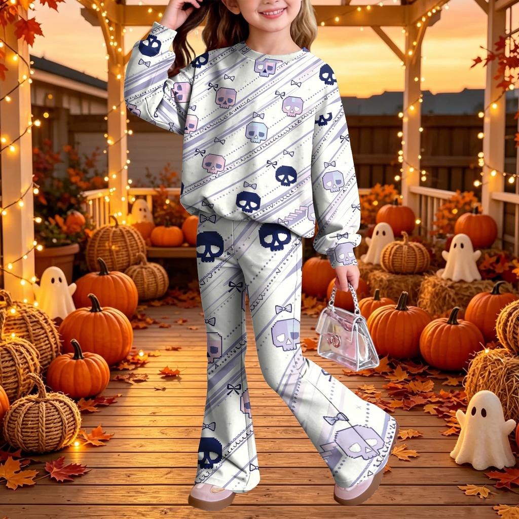 Kids Casual Long Sleeve Top and Pants Two-Piece Matching Outfit Set
