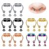 2pc Women Fake Piercing Nose Ring Hoop Septum Non Piercing Nose Clip Rock HipHoop Stainless Steel Magnet Punk Body Zircon