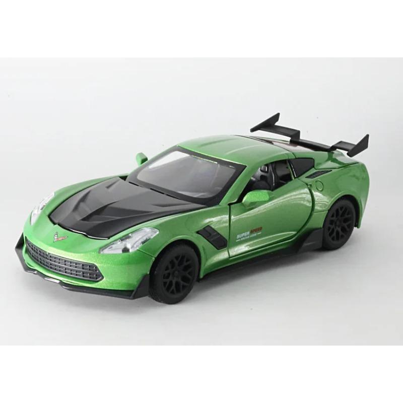 1/32 Corvette Supercar Model Car Metal Diecast  Alloy Car Simulation Pull Back Vehicles Cars Toys for Kids Gifts for Children