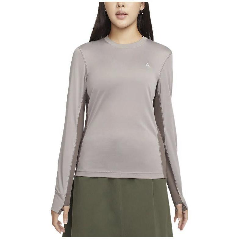Nike ACG Goat Rocks Dri-Fit Adv Long Sleeve Crew Neck Pullover Women Tops Grey DQ5853-087
