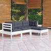 VidaXL Solid Pine Wood Garden Lounge Set 4 Pcs with Cushions Patio Furniture Outdoor Furniture Garden Furniture 3096347