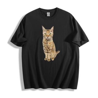 Ernsthafte getigerte Katze Grafik Unisex T-Shirt