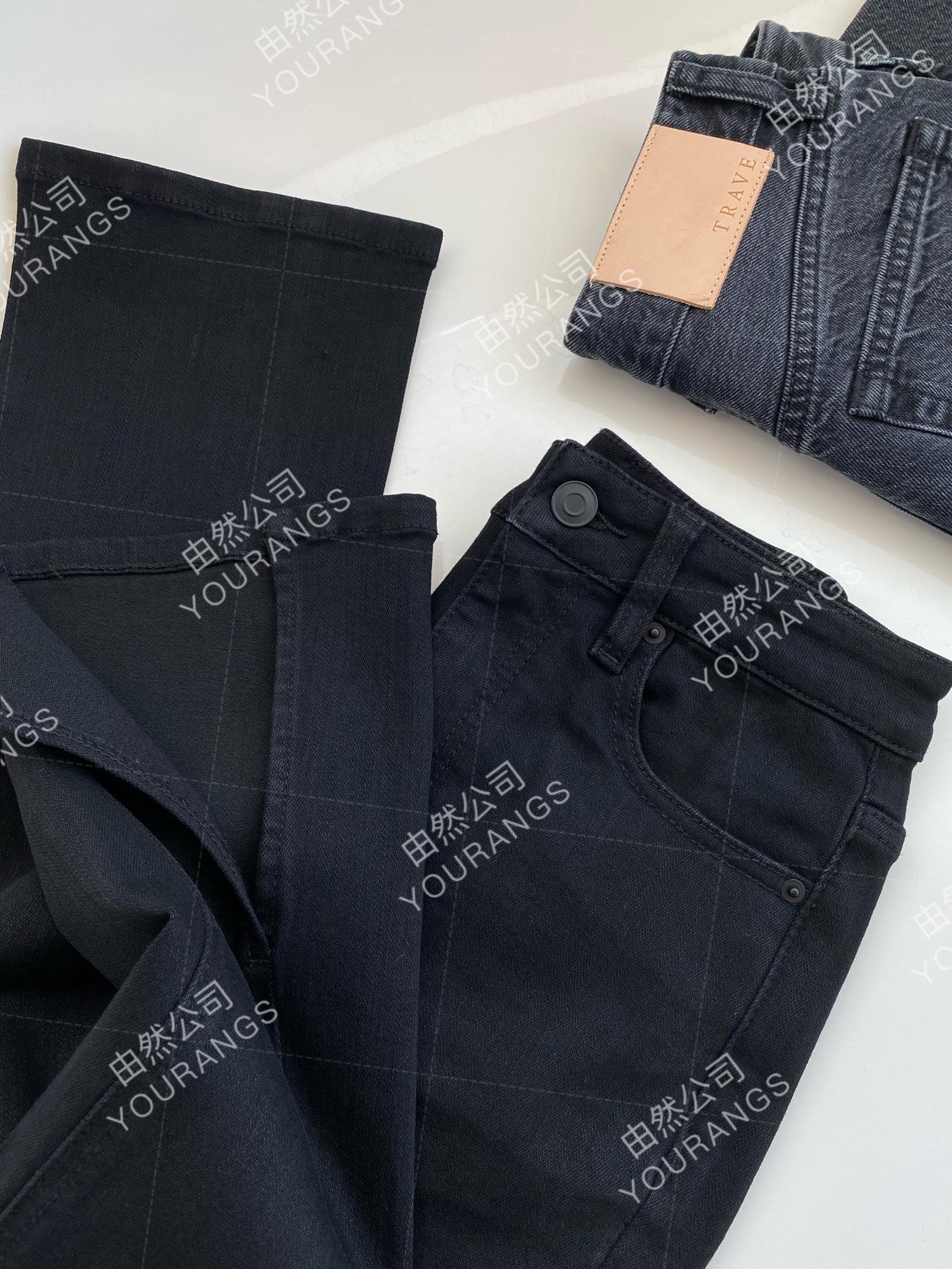 You Ran 26 Spring TK High-Stretch Leg-Shaping Micro-Flare Slit Straight-Leg Floor-Length Jeans 25