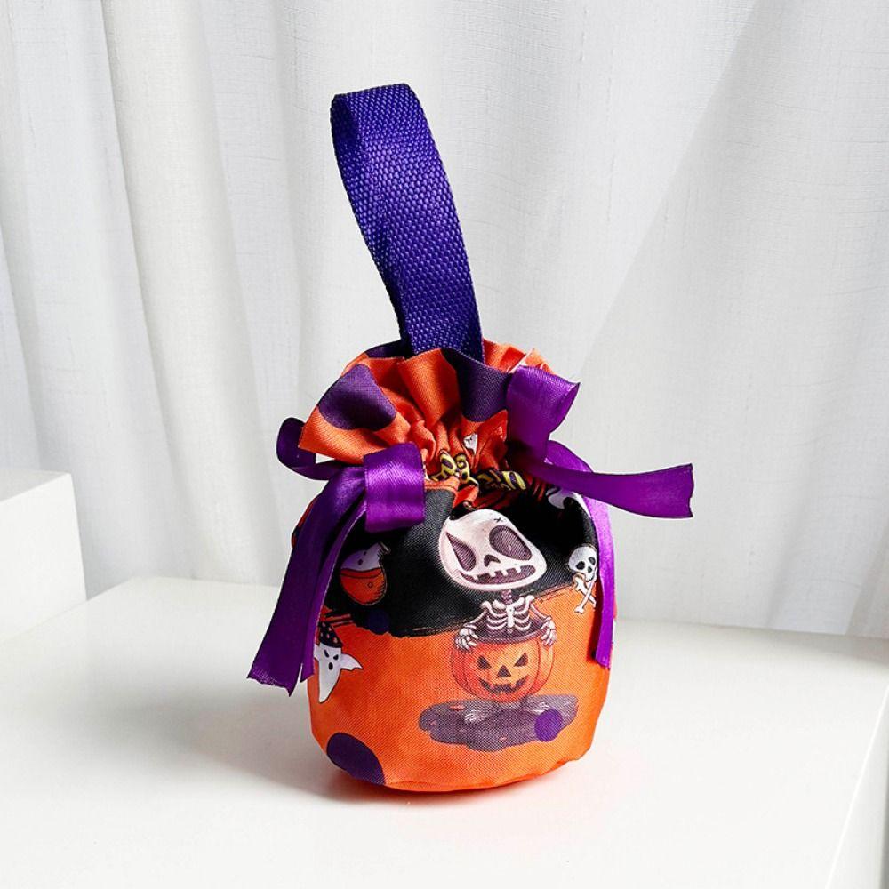 Handheld Halloween Candy Tote Bag Pumpkin Pattern Design Halloween Gift Handbag  Halloween Party