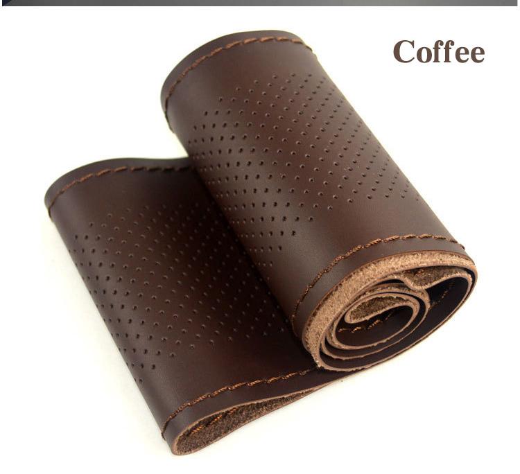 DIY Micro Fiber leather Car Steering Wheel Cover Soft Anti slip  handsewn car steering wheel sleeve 38CM Interior Accessories