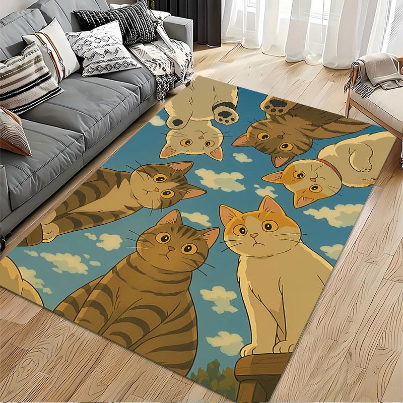 Curious Cats Sky View Carpet suitable as a non-slip mat for the living room or bedroom sofa