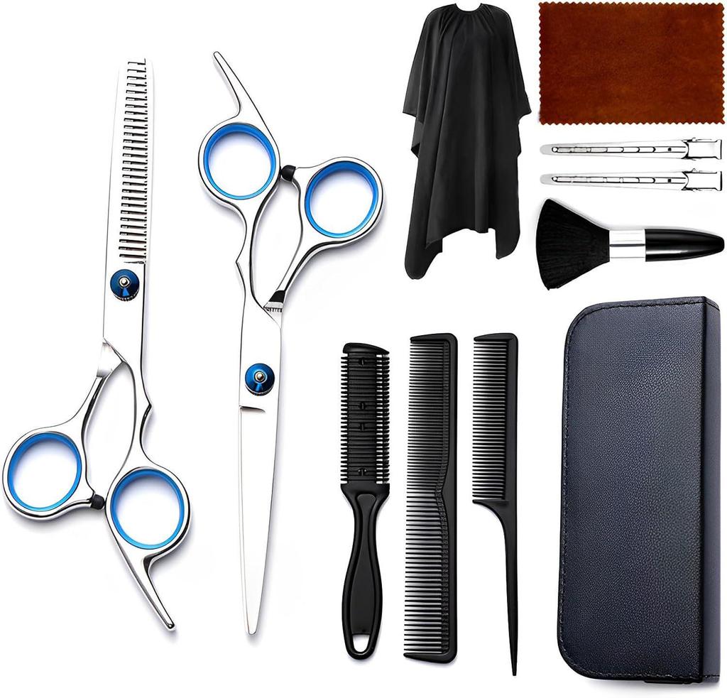 Stainless Steel Barber & Hairdressing Scissors Set: Flat Tooth & Thinning Options