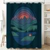 Mountain Forest Landscape Shower Curtain Nature Trees Scenic Backdrop Woodsy Camping Decor Waterproof Fabric Bathroom Cover