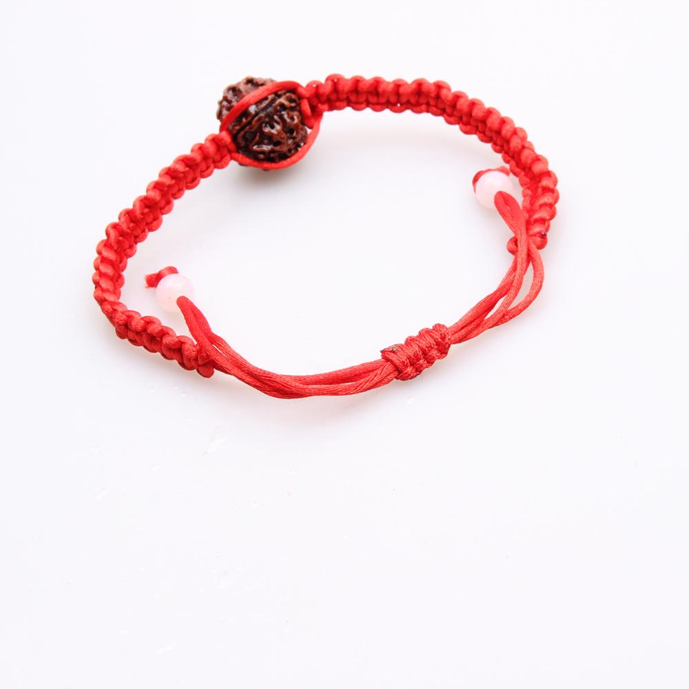 Woven Gold Bead Red Cord Bracelet for Men & Women - Lucky Benming Year Jewelry