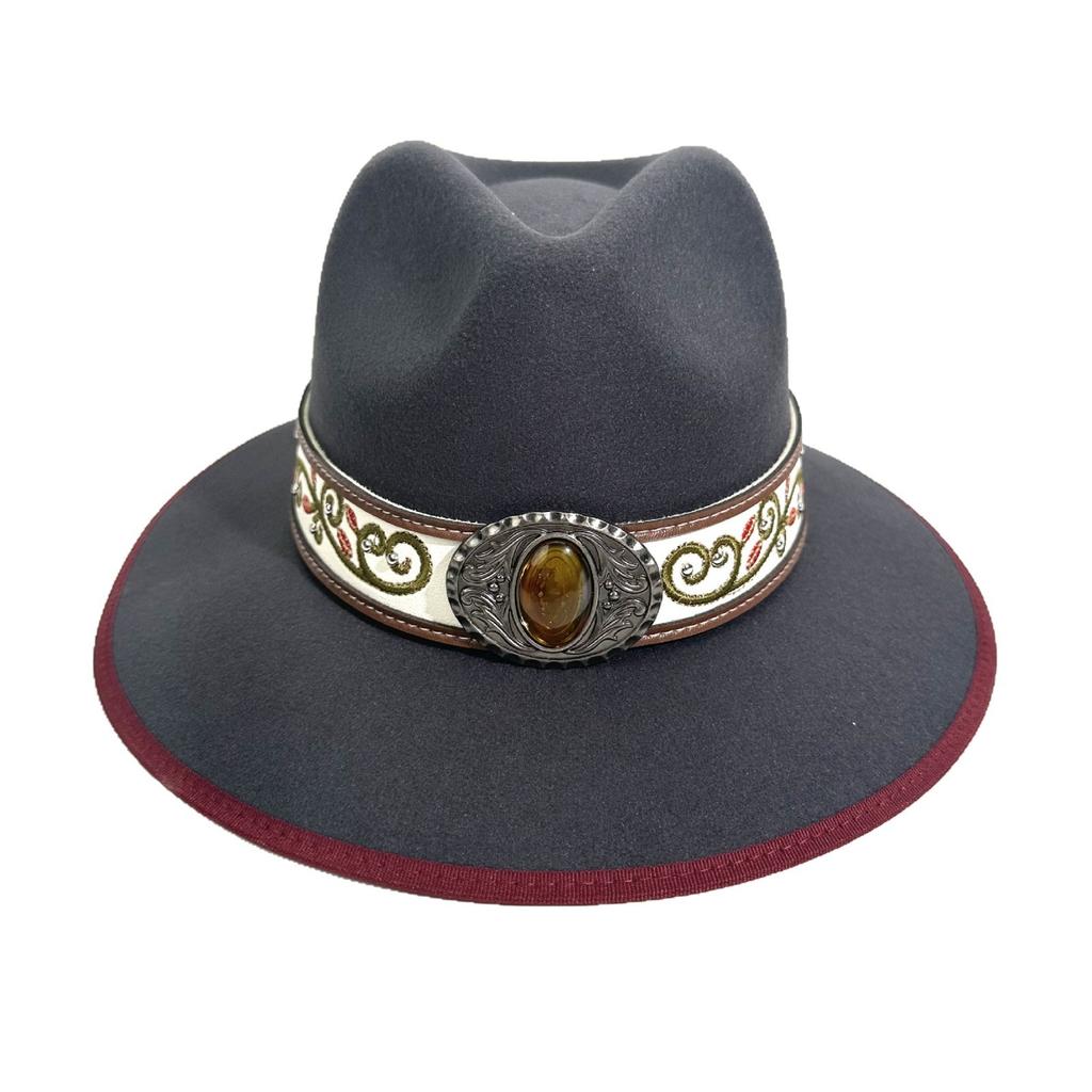 Men And Women Peach Top Western Cowboy Hat Style Jazz Hat Big Edge Top Hat