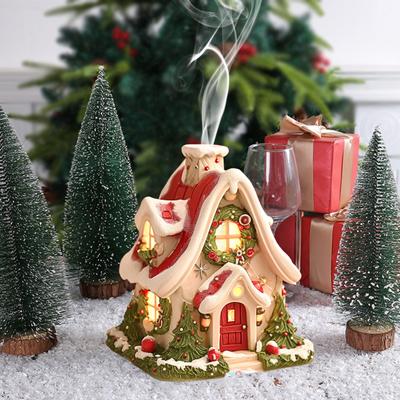 Christmas Snow House Burner Winter Incense House Incense Cone Holder Xmas Party Desktop