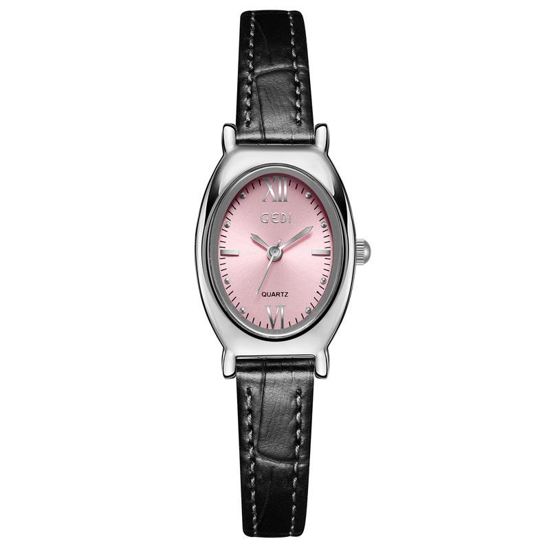 High-Value Leather Women'S Watch, Exquisite Oval High-End Quartz Watch, Guangzhou Women'S Waterproof Watch