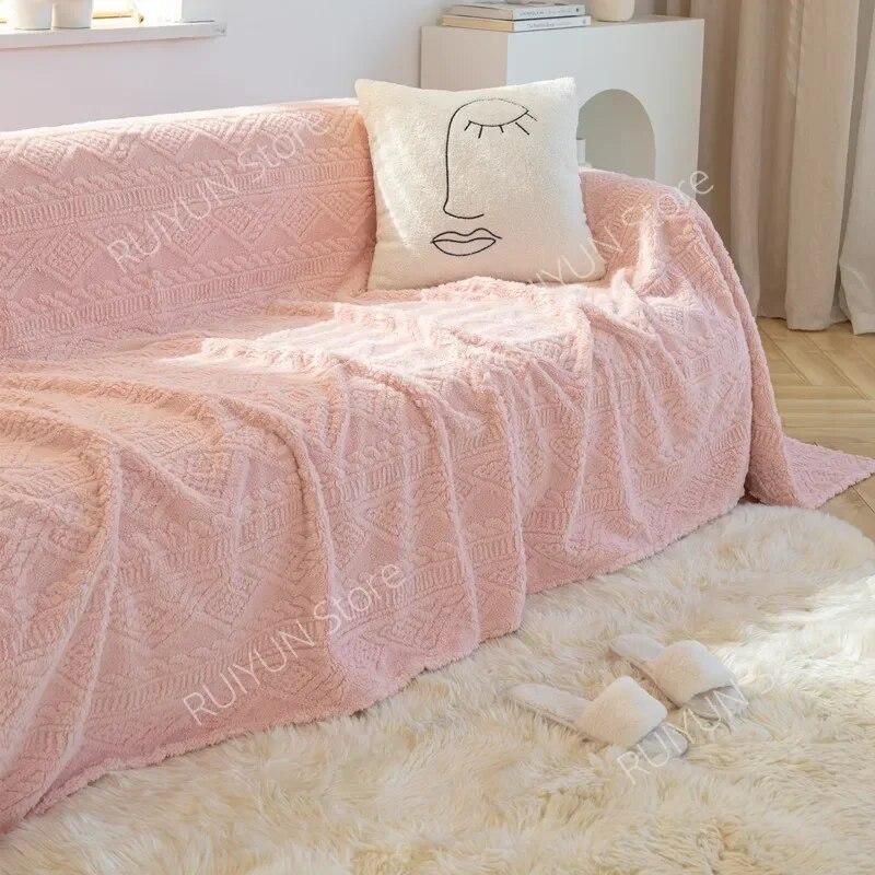 

Winter Plush Sofa Cover Warm Towel Slipcover for Living Room Pet Dog Anti-dirty Couch Protector Blanket 180x130cm