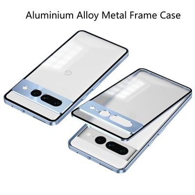 Husa de telefon rezistenta la socuri pentru Google Pixel 8 Pro 7 Pro 7A Cadru metalic din aliaj de aluminiu + Husa din spate acrilic transparent mat pentru Pixel 7Pro 8Pro 7A
