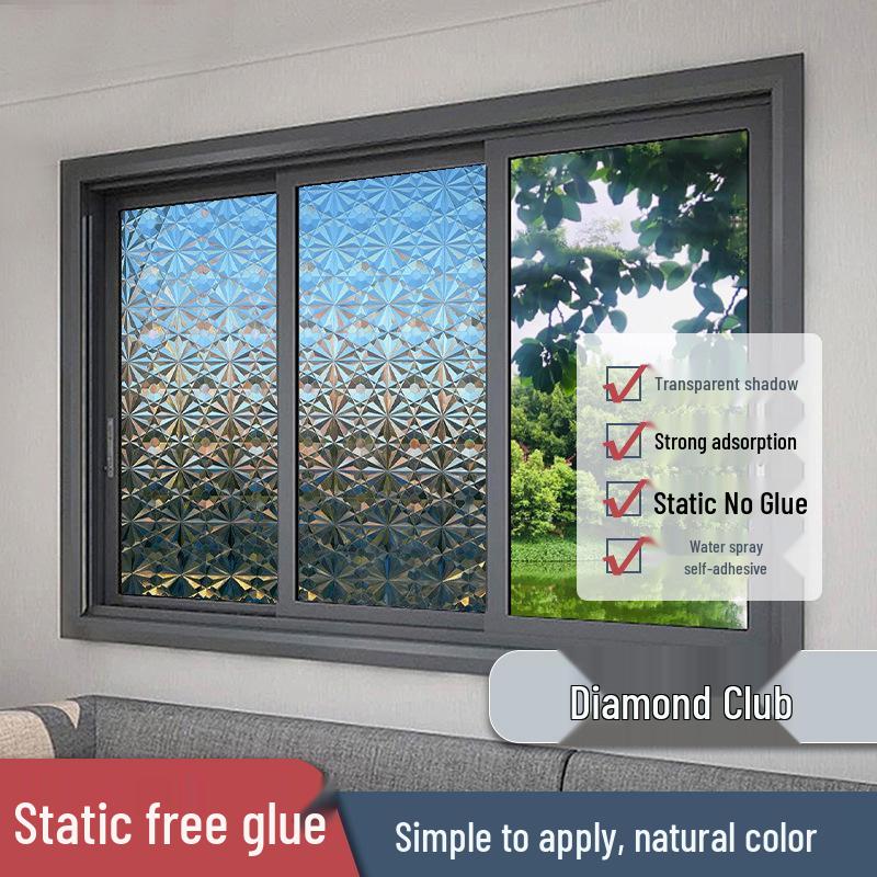 Matowa Folia Statyczna na Okno - Prywatność i Ochrona przed Podglądaniem, Bezklejowa Naklejka na Szkło do Salonu