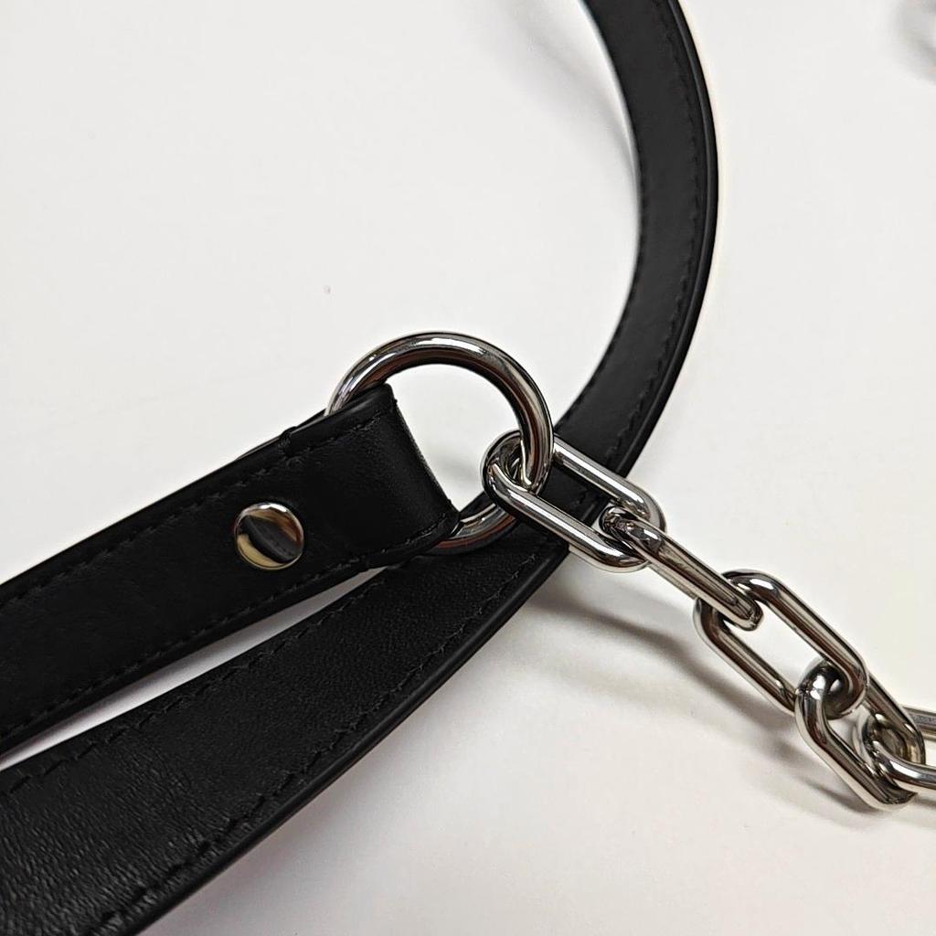 [Pre-Owned] Attica Series Adjustable Rhinestone Chain Internal Leather Logo Decoration Cowhide And Sheepskin Mini Shoulder Crossbo - Excellent #613XBG