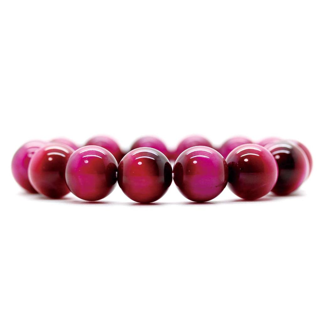 Pink Tiger Eye 14mm Prayer Bead Bracelet Natural Stone Power Stone Money Luck Work Luck Financial Luck [Shiki] [[b309]