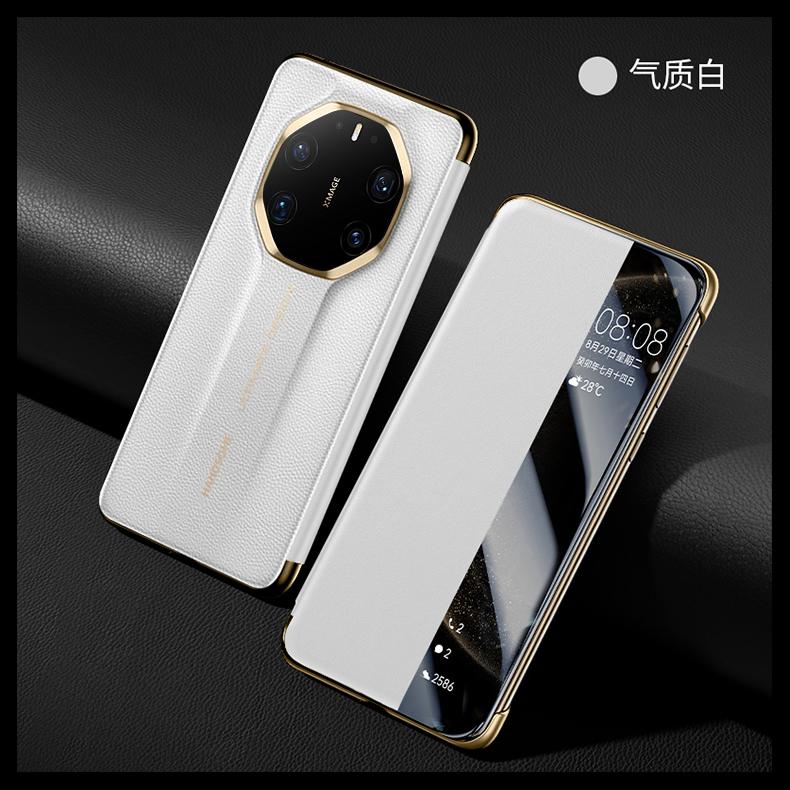 

Genuine Leather Smart Window Case For Huawei Mate 80 RS Official Texture Leather Magnetic Suction Hands-free Flip Case Cover Genuine Leather&Huawei Mate 80 RS