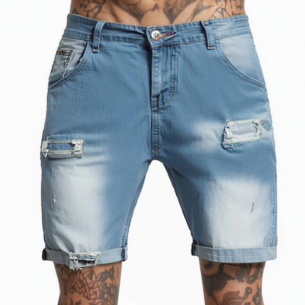 Men's Summer Casual Elastic Ripped Dialogue