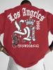 2026 Mens Oversized T Shirt Gothic Script Los Angeles Crown Graphic Print Short Sleeve Cotton Unisex Tee