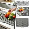Tappetino Drenante in Silicone Tappetino Asciugatura Gocciolamento per Lavello Cucina Frutta Verdura Piatti Superficie Piana Pannello Drenaggio Acqua Accessorio Cucina Antiscivolo