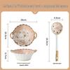Japanese Camellia Ceramic Bowl & Spoon Set