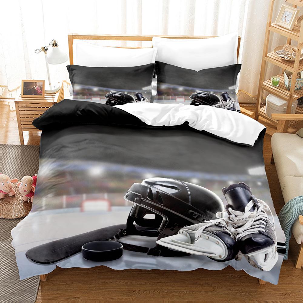 Sports Ball Printing Bed Three-Piece 3D Digital Printing Kit Grinding Quilt Cover