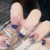 24Pcs Purple Bunny Design Full Coverage Press On Nails Artificial Removable Fake Nail Art Acrylic False Nails Finished