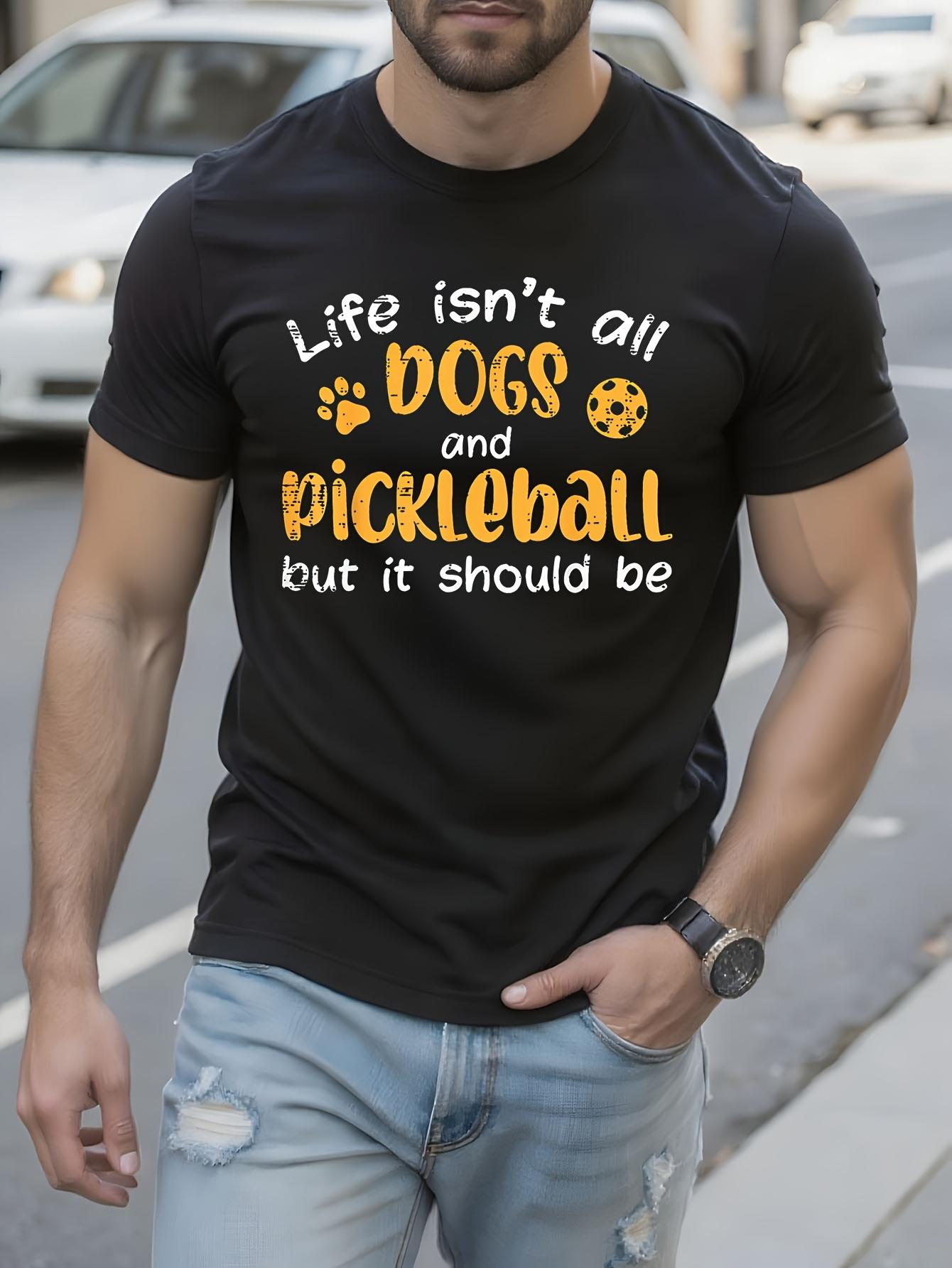 Funny Tshirt Funny Pickleball Dog Lover Tshirt - Black wi... S