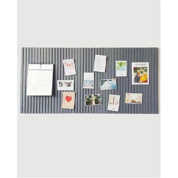 24 x 16 inches Bulletin Board, Decorative Felt Pin Board, 0.35“ Thick Foldable Photo Display Board with Self-Adhesive Tape, Vision Board for School