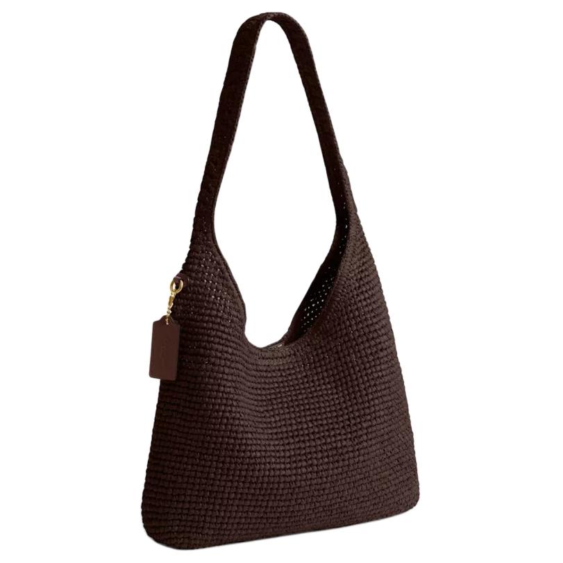 Coach Brooklyn 28 Magnetic Closure Small Calfskin Leather Shoulder Bag Women Shoulder Bag Chocolate CDU75-B4MPL