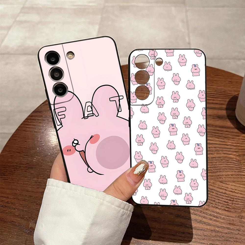 A-Asamimichan Cute Bunny Phone Case For Samsung S24 Ultra S25 S23 Fe S22 S20 S21 Plus Galaxy A54 A34 A53 A16 Cover