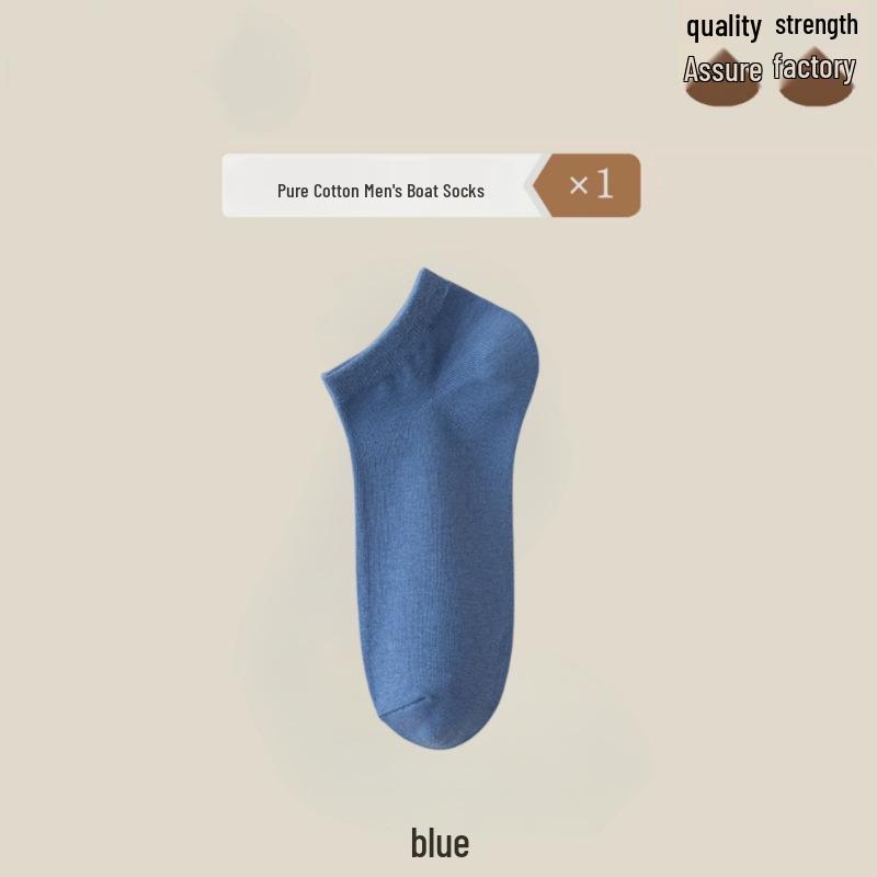 Men's Antibacterial Cotton Low-Cut Breathable Summer Socks - Sweat-Absorbent, Non-Slip, Solid Color Boat Socks