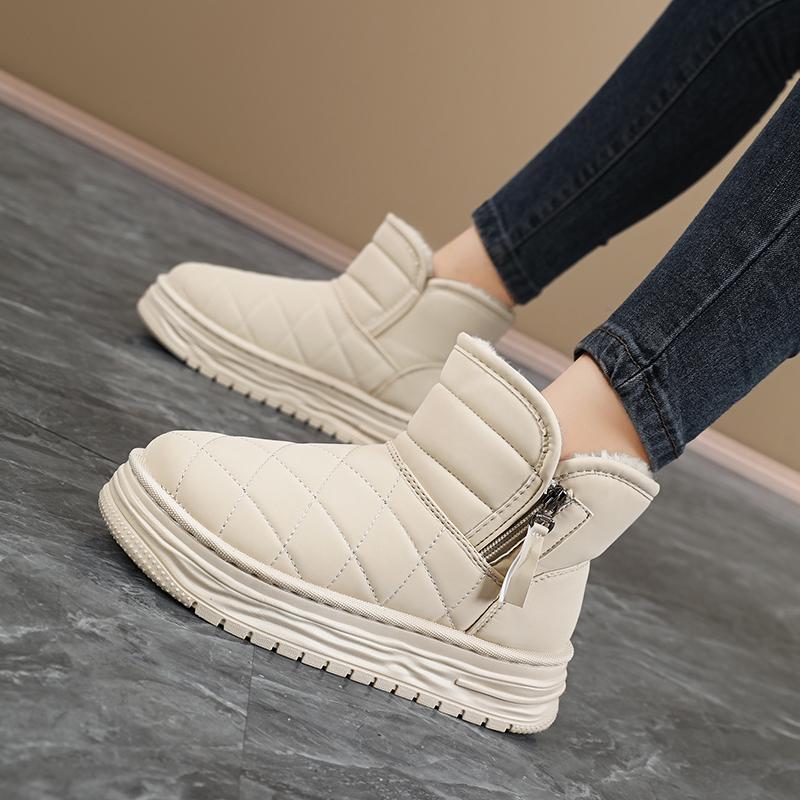 TUINANLE Aukštos kokybės moteriški batai, pliušiniai sniego batai, šilti aukštakulniai plokščiapadžiai moteriški žieminiai batai