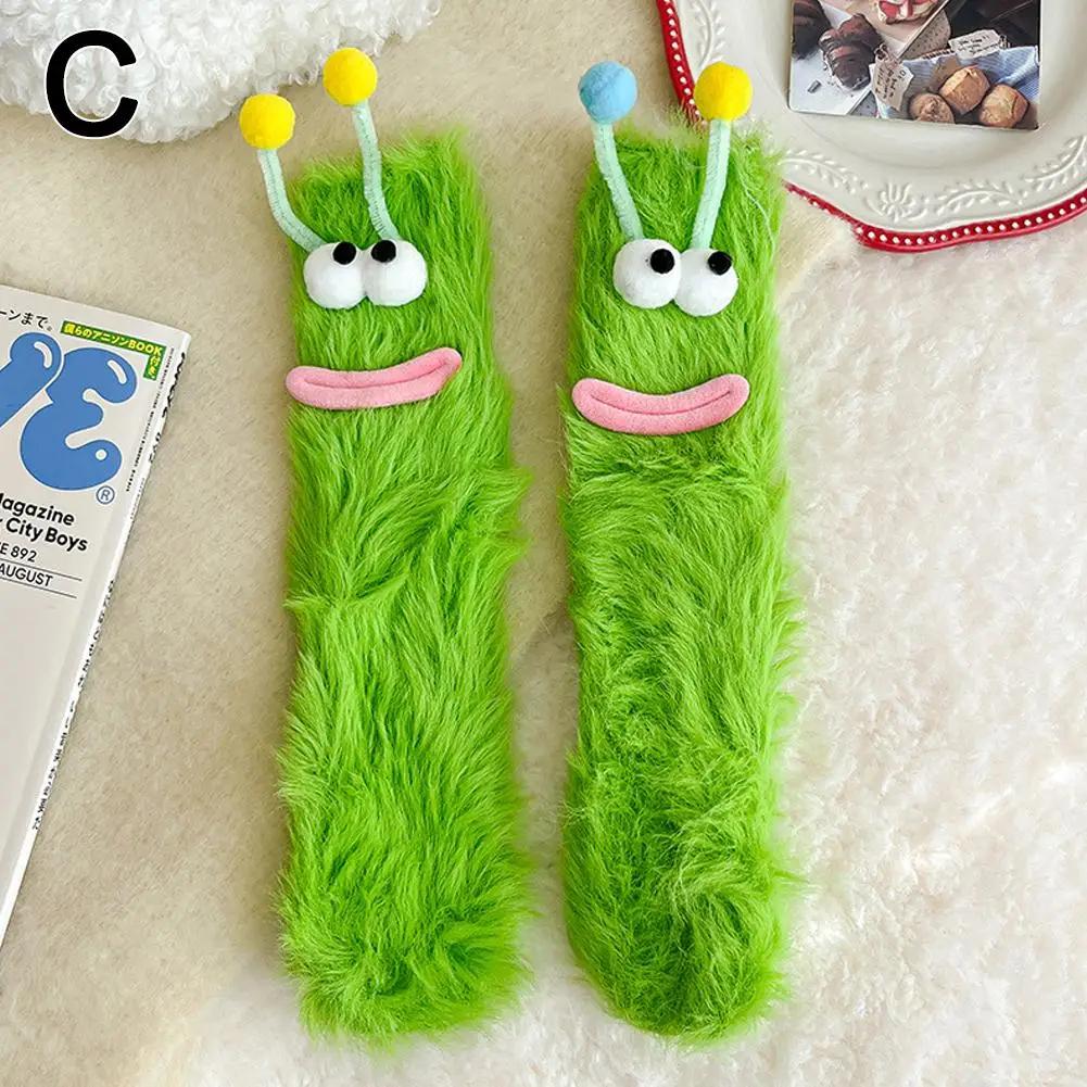 

Christmas Autumn Winter Socks Cute Mid-tube Fluffy Floor Sleep Funny Velvety Warm Thick Happy Socks Girls Gift Lady Wholesale One Size