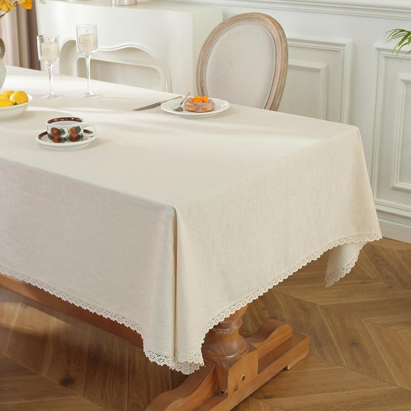 

Nordic Ins Cream Style Solid Color Lace Tablecloth Atmosphere Coffee Table Cloth Table Tablecloth Dust Cover Cloth 90*90cm
