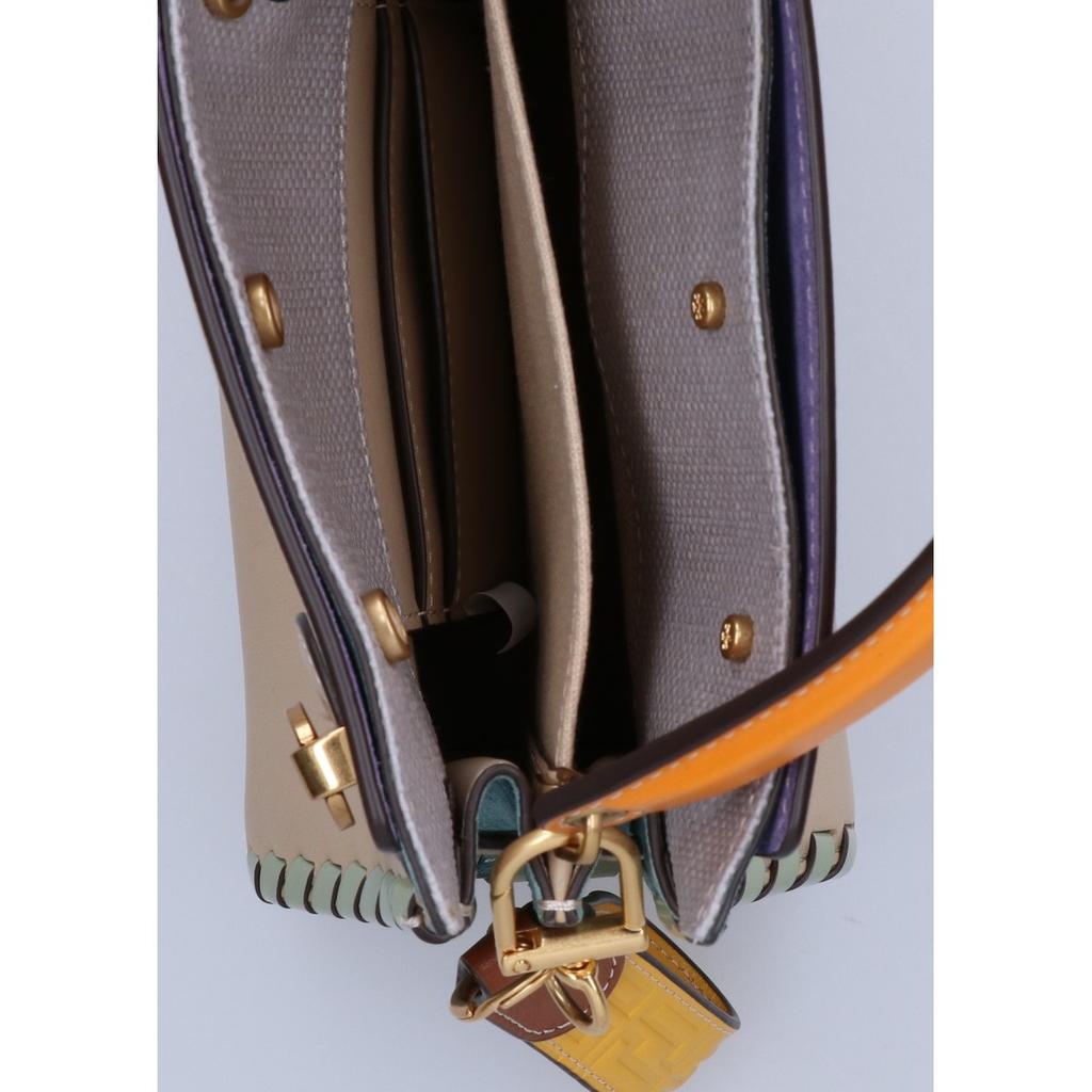 Tory Burch [Excellent Condition] LEE RADZIWILL WHIPSTITCH PETITE DOUBLE BAG Lee Radziwill Stitch Handbag CLAYUsed