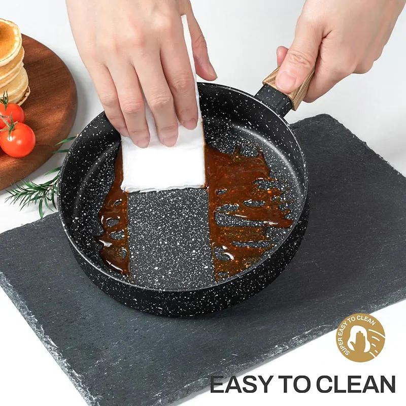 6 Inch Nonstick Egg Frying Pan Mini Omelette Frying Pan Skillet with Wood Handle Non-Toxic Omelette Breakfast Cooking Pans