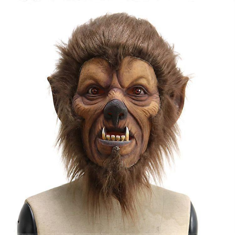 Disfraces para Adultos Máscara Halloween BESTIA SALVAJE Bestia Pelo Largo Máscara Cosplay Accesorio de Atrezo para Escenario