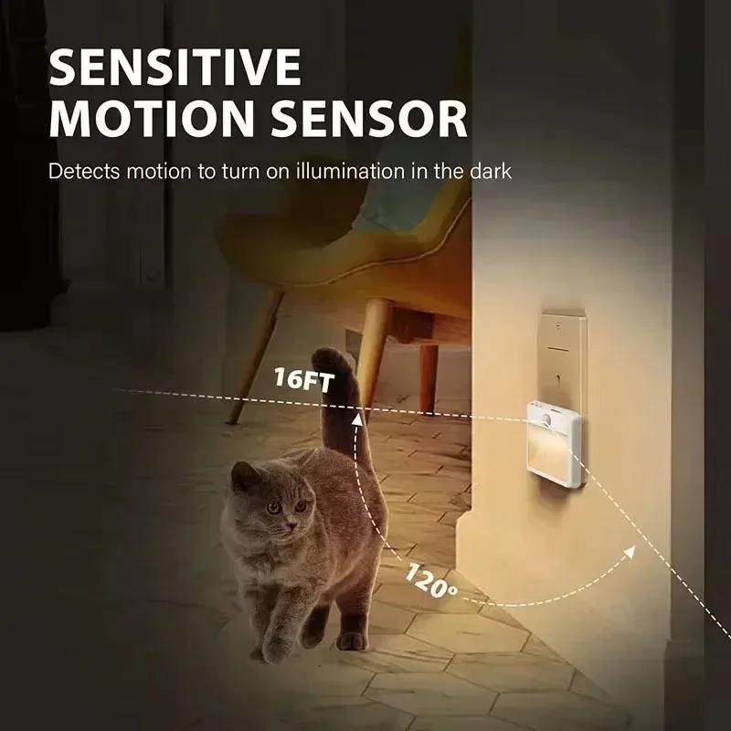 LED Night Light With Motion Sensor EU US UK AU Plug Lamps Children'S Night Lights For Bedside Table Bedroom Stair Kitchen