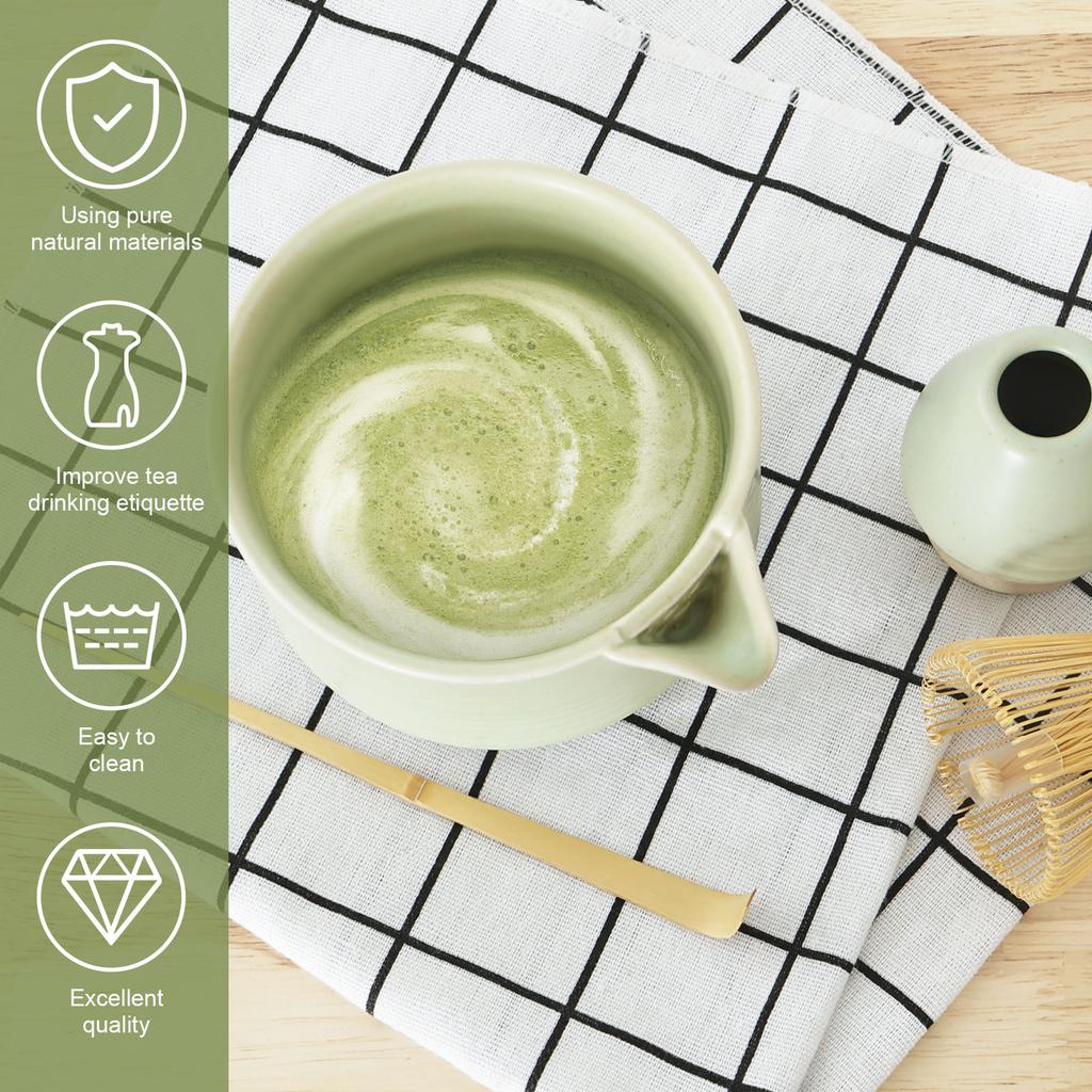 4-teiliges Matcha-Schneebesen-Set Elegantes Matcha-Set Wiederverwendbares Matcha-Tee-Set 500ml Keramik-Matcha-Schale mit Ausgießer Matcha-Schneebesen