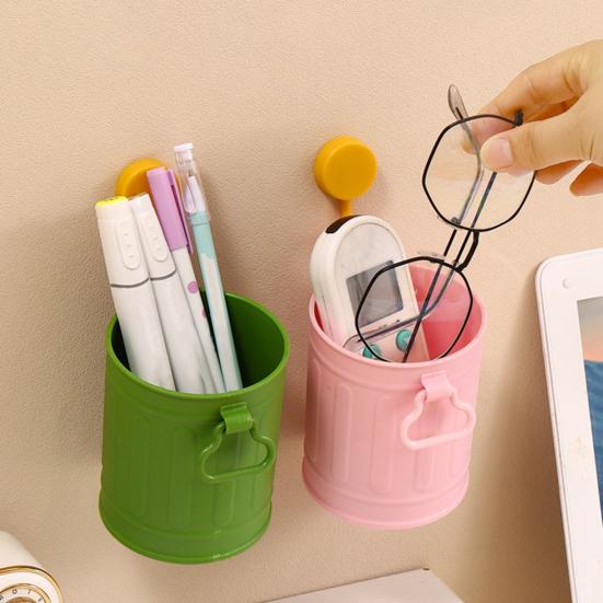 Cartoon Pen Holder Retro Sausage Mouth Bucket Plastic Pen Holder Large Capacity Desk Organizer for Stationery Makeup Brushes