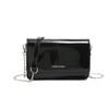 Trendy Chic Crossbody Bag Stylish Casual Square Design For Everyday Use In Black And Silver