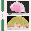 10/20cm Half Circle Silk Veil Pairs Yangko Dance Bamboo Fans Hand Dye Adults Fan  Kid Women