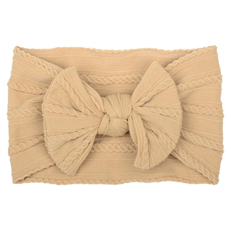 Solid Color Bow Baby Headbands, Soft Elastic Nylon Wide Hairbands for Infants