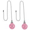 2Pcs Cracked Crystal Ball Pendant Fan Pull Chain Extender Beaded Light Pulling Chain for Ceiling Fans Bedside Lamps Lamp