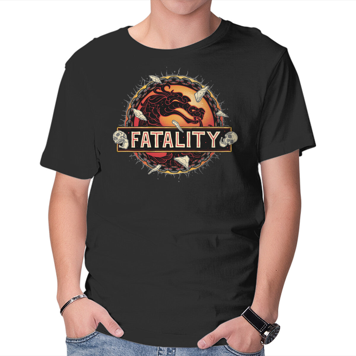 Unisex Crew Neck T-Shirt Fatality Park Graphic Short Sleeve Casual Tee XXXXL
